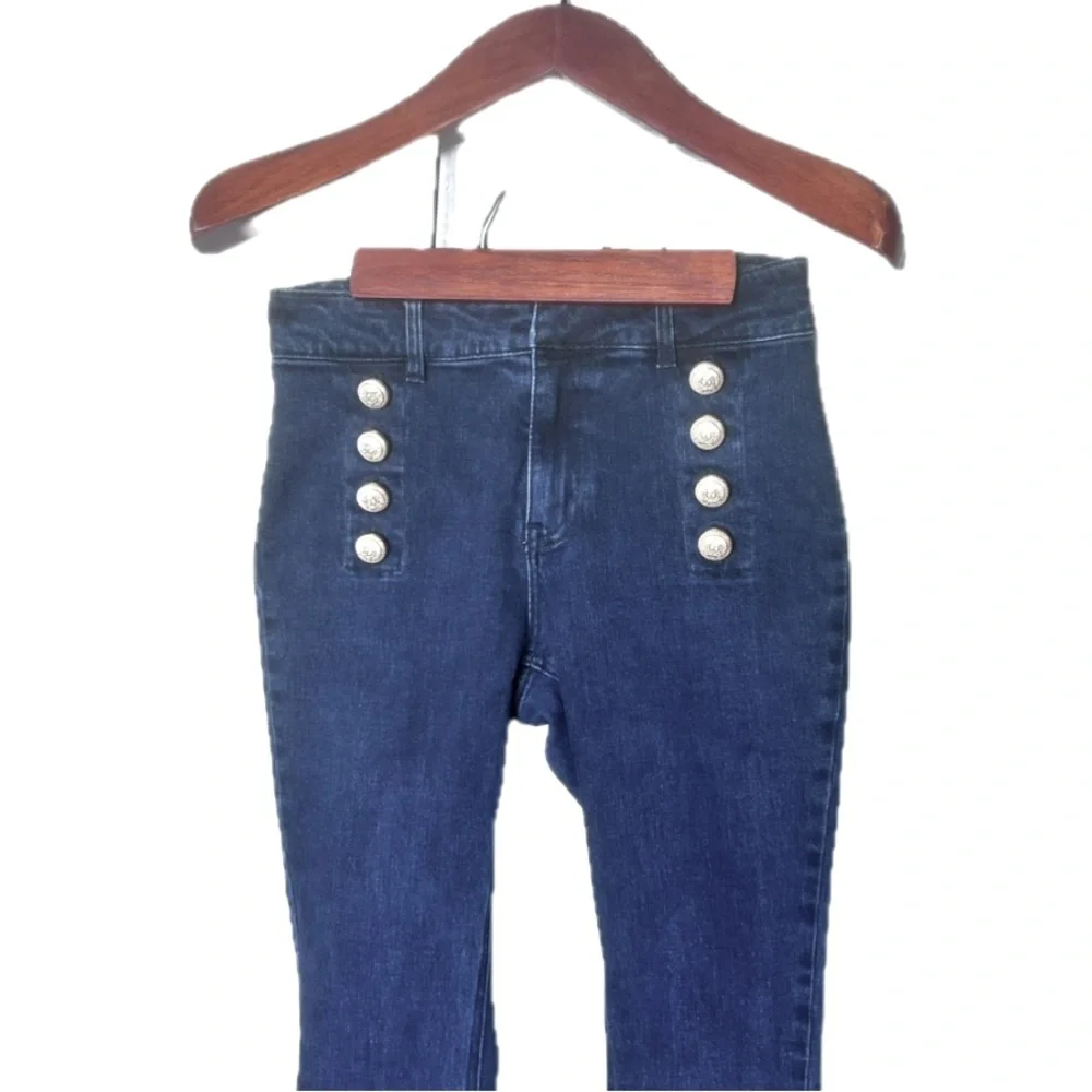 Generation Love Amirah High‎ Waist Sailor Button Front Crop Bootcut Jeans Sz 26
